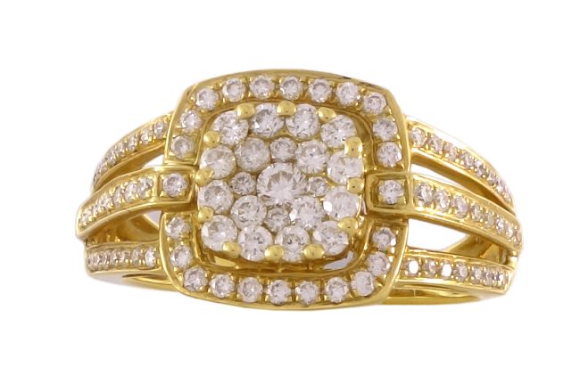 Bague en or jaune avec diamants de 0.70 carats