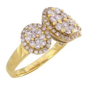 Bague en or jaune avec diamants de 1.05 carats