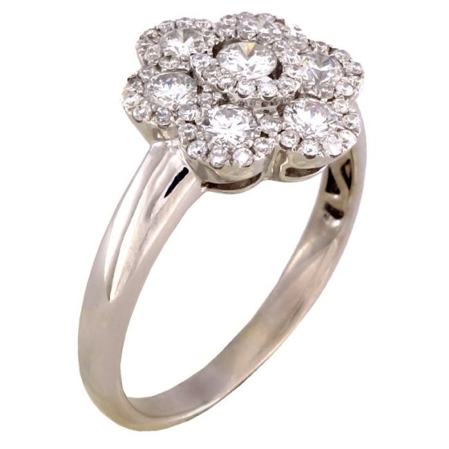 0.76 karaat witgouden diamanten ring