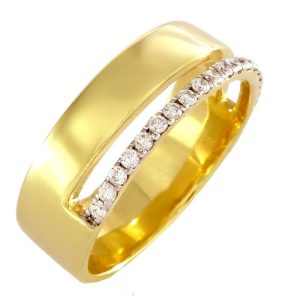 0.16 карат желтое золото бриллиантовое кольцо