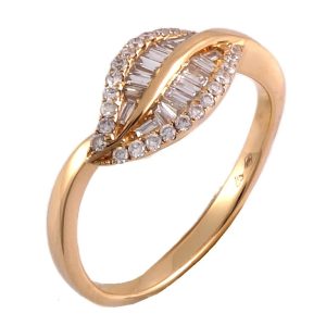 0.28 Ct 18K Rose Gold Leaf Diamond Ring