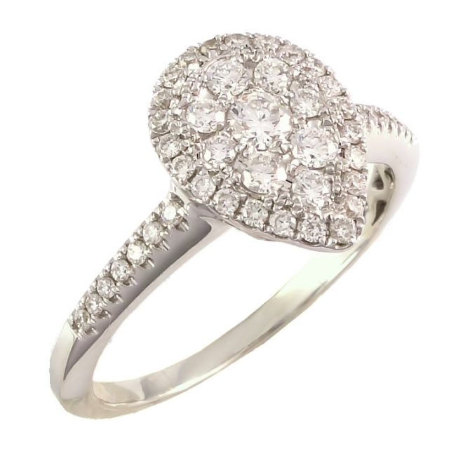 0.46 Carats 18K White Gold Diamond Ring