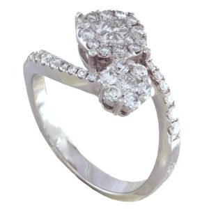 0.78 karaat witgouden diamanten ring