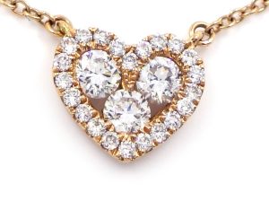 0.36 Carat Rose Gold Heart Diamond Necklace