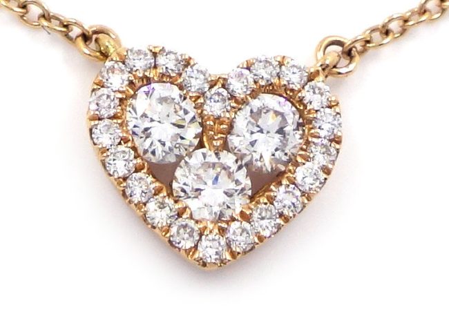 0.36 Carat Rose Gold Heart Diamond Necklace