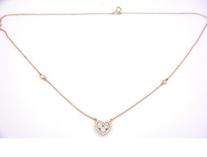 0.36 Carat Rose Gold Heart Diamond Necklace