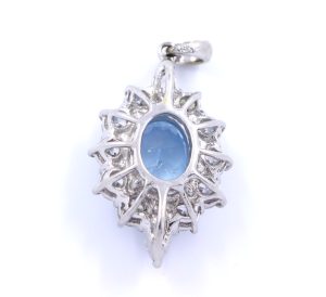 Diamond Pendant With Aquamarine