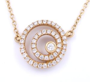 0.21 Carats 18K Rose Gold Diamond Necklace