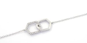 The White Gold Honeycomb Diamond Bracelet