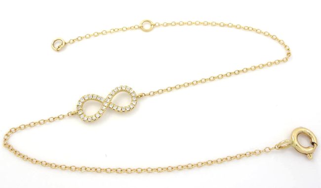 The Yellow Gold Infinity Diamond Bracelet