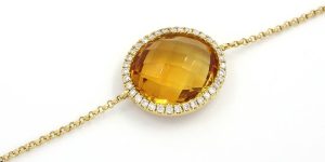 Pulsera de diamantes de oro amarillo de 0.16 quilates