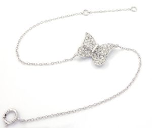 Pulsera de diamantes de oro blanco de 0.37 quilates