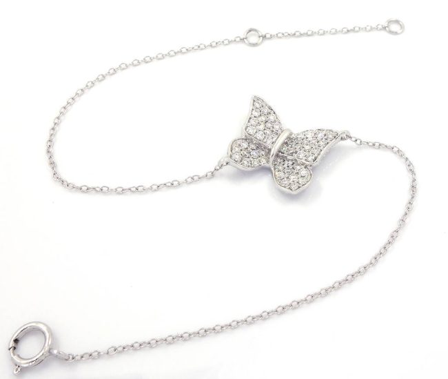 The White Gold Butterfly 0.37 Ct Diamond Bracelet