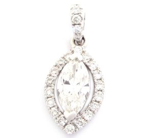 Pendentif avec diamant en or blanc 0.52 carats