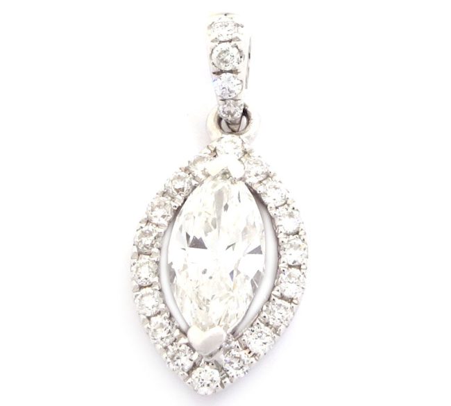 0.52 Ct 18K White Gold DIamond Pendant