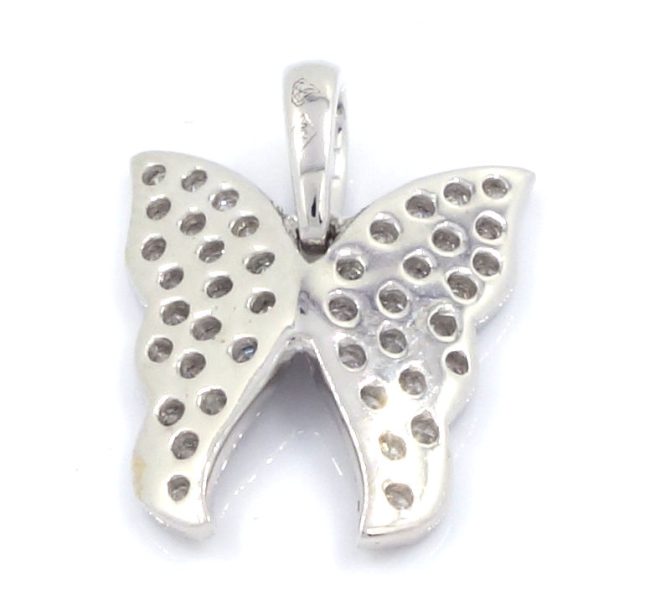 0.27 Carats 18K White Gold Butterfly Pendant