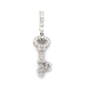 Pendentif avec diamant en or blanc 0.45 carats