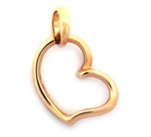 0.11 Ct 18K Rose Gold Heart Shaped Diamond Pendant