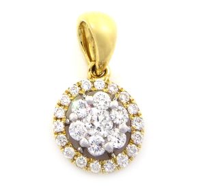 Pingente de diamante de ouro amarelo de 0.26 quilates