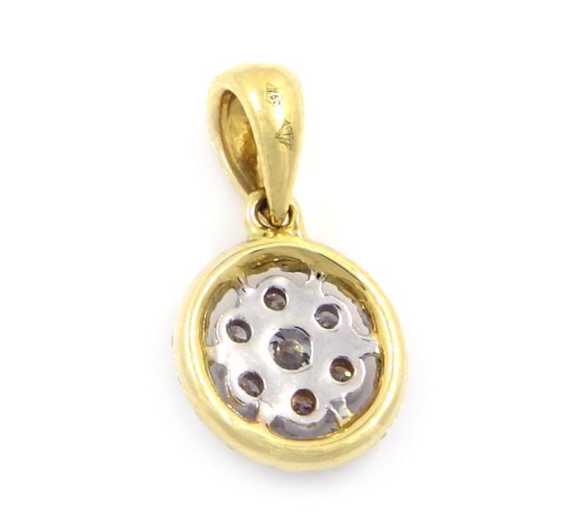 0.26 Ct 18K Yellow Gold Round Diamond Pendant