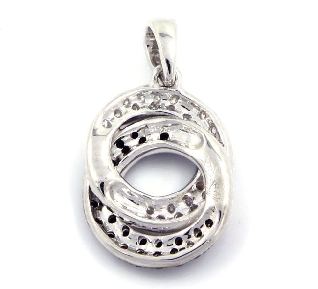 0.22 Carats 18K White Gold Swirly Diamond Pendant