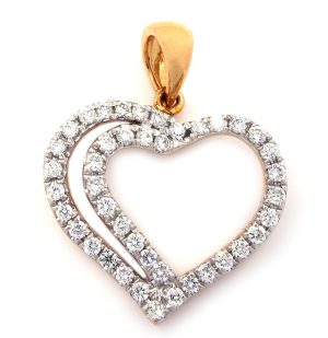 0.29 Carats 18K Rose Gold Heart Shaped Diamond Pendant