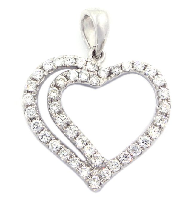 Pendentif avec diamant en or blanc 0.31 carats