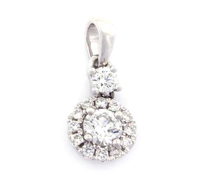 0.23 Ct 18K White Gold Round Diamond Pendant