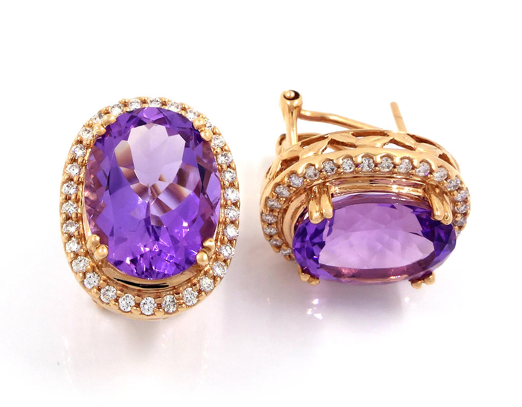 Buy Senco Gold 14K Rose Gold Love Birds Diamond Studs Earrings online