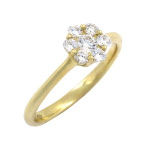 Anillo de diamantes de oro amarillo de 0.31 quilates