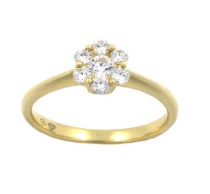 0.31 karaat geelgouden diamanten ring