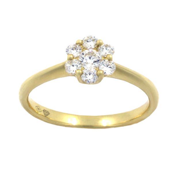 0.31 Anel de Diamante de Ouro Amarelo Carats