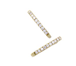 0.13 Carats Lach Back Yellow Gold Diamond Earrings