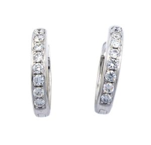 Boucles d’oreilles en or blanc et diamants de 0.17 carat