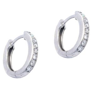 Boucles d’oreilles en or blanc et diamants de 0.17 carat