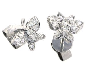 The White Gold Butterfly Diamond Earrings