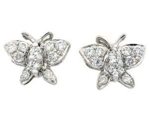 The White Gold Butterfly Diamond Earrings