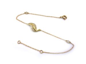 Pulsera de diamantes de oro amarillo de 0.21 quilates