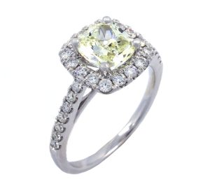 1.49 Ct White Gold Fancy Color Diamond Ring