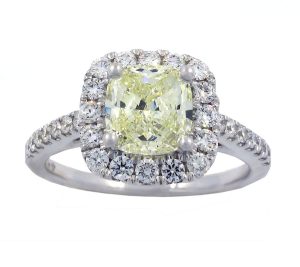 1.49 Ct White Gold Fancy Color Diamond Ring
