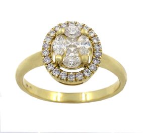 Bague en or jaune avec diamants de 0.49 carats