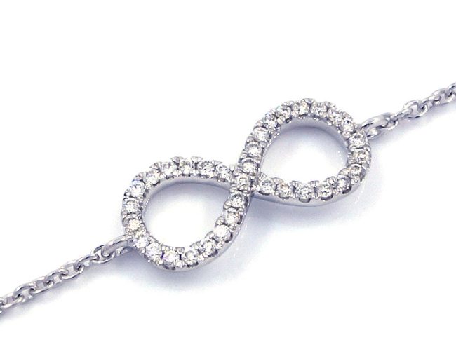 Pulsera de diamantes de oro blanco de 0.55 quilates