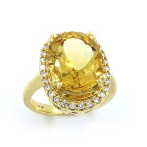 0.25 karaat geelgouden diamanten ring
