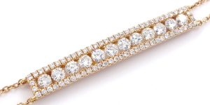 Bracelete de diamante de ouro branco de 0.77 quilate
