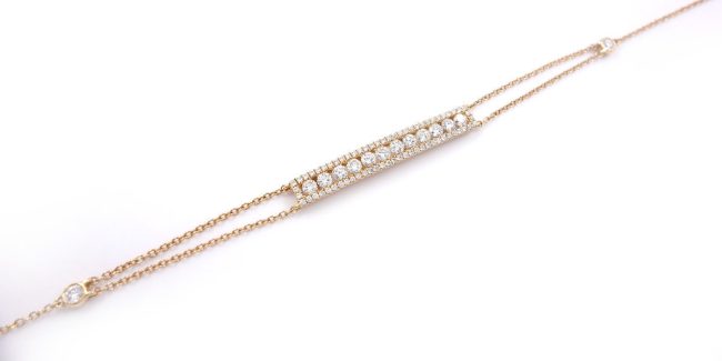 0.77 Carats Rose Gold Diamond Bracelet