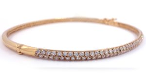 Pulsera de diamantes de oro rosa de 1.32 quilates