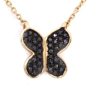 The Black Diamond Butterfly Necklace-Pendant