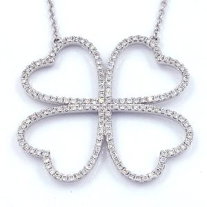 Diamond Necklace Made of 18K White Gold With 152 Diamonds