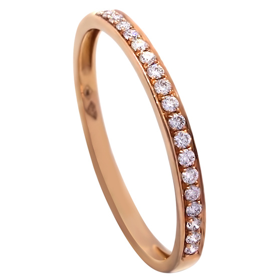 0.13 Cts 18K Rose Gold Diamond Ring