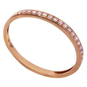 Anillo de diamantes de oro rosa de 0.13 quilates